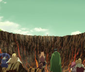 down in the crater